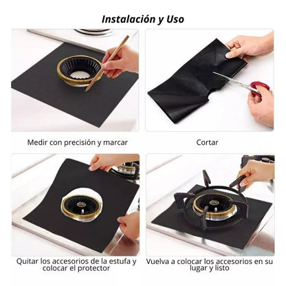 AntiGrasa Max™ - 4 Protectores de estufa 